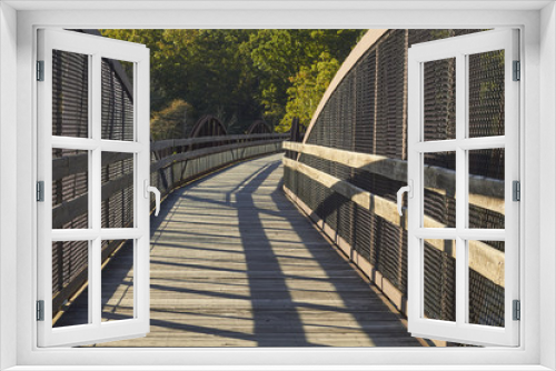 Fototapeta Naklejka Na Ścianę Okno 3D - Pedestrian bridge over the Youghiogheny River on the Great Allegheny Passage Trail at Ohiopyle, Pennsylvania, USA