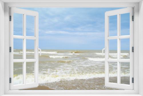 Fototapeta Naklejka Na Ścianę Okno 3D - Wave of the sea on the sand beach
