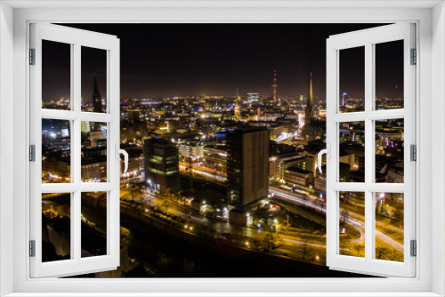 Fototapeta Naklejka Na Ścianę Okno 3D - Die Hamburger City von oben