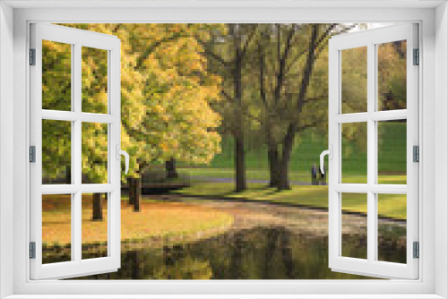 Fototapeta Naklejka Na Ścianę Okno 3D - Herbstspaziergang im Park