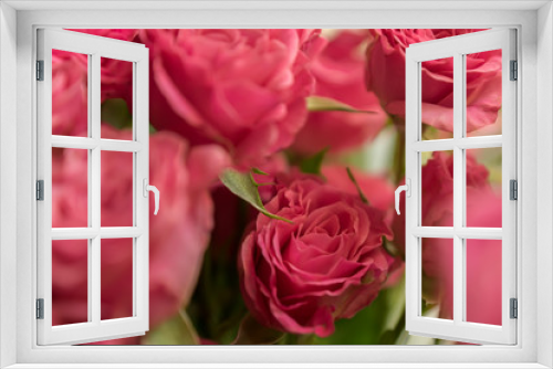 Fototapeta Naklejka Na Ścianę Okno 3D - bunch of pink roses background, soft focus