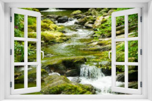 Fototapeta Naklejka Na Ścianę Okno 3D - Waterfalls in green Ireland