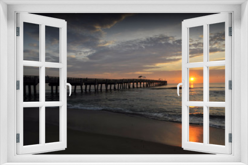 Fototapeta Naklejka Na Ścianę Okno 3D - Lake Worth Sunrise / Lake Worth Florida Pier