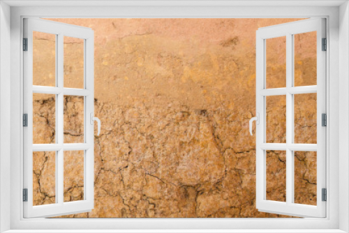 Fototapeta Naklejka Na Ścianę Okno 3D - Dry soil surface cracks texture and background