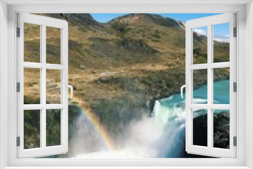 Fototapeta Naklejka Na Ścianę Okno 3D - Patagonia Waterfall With Rainbow 