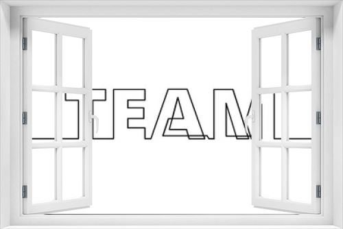 one line drawing of phrase - team