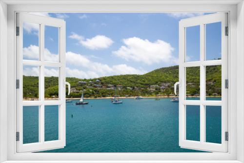 Fototapeta Naklejka Na Ścianę Okno 3D - Antigua, Caribbean islands 2017. English Harbour view with Galeon beach