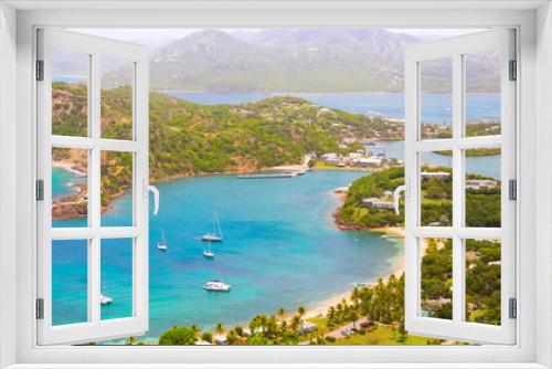 Fototapeta Naklejka Na Ścianę Okno 3D - Antigua, Caribbean islands, English Harbour view with yachts