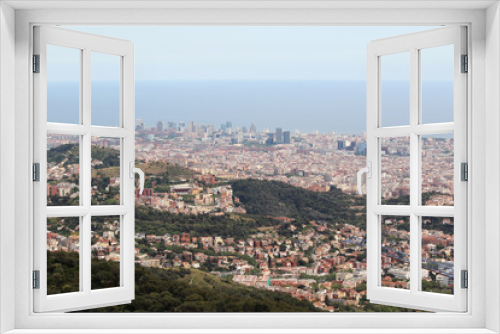 Fototapeta Naklejka Na Ścianę Okno 3D - A panoramic view of Barcelona from Tibidabo 