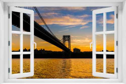 Fototapeta Naklejka Na Ścianę Okno 3D - Sunrise And Autumn Colors New York New Jersey