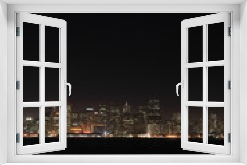 Fototapeta Naklejka Na Ścianę Okno 3D - トレジャー島から望むサンフランシスコ港と街並み