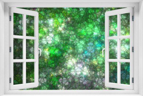 Fototapeta Naklejka Na Ścianę Okno 3D - Glossy green fractal texture, digital artwork for creative graphic design
