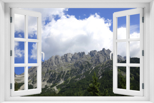 Fototapeta Naklejka Na Ścianę Okno 3D - Gebirgszug Wilder Kaiser, Fieberbrunn, Tirol, Österreich, Europa