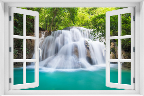 Fototapeta Naklejka Na Ścianę Okno 3D - Huay Mae Kamin waterfall at Kanchanaburi, Thailand