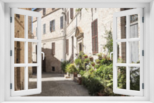 Fototapeta Naklejka Na Ścianę Okno 3D - Montefano (Macerata, Marches, Italy), historic town