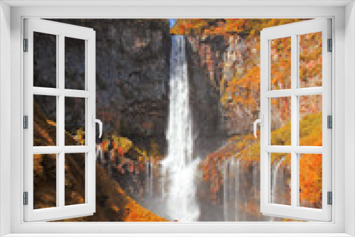Fototapeta Naklejka Na Ścianę Okno 3D - Kegon Falls in Autumn Season ,Nikko ,Japan.