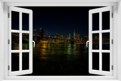 Fototapeta Naklejka Na Ścianę Okno 3D - New York City at night