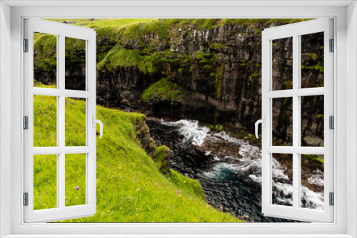 Fototapeta Naklejka Na Ścianę Okno 3D - Gjogv village at Eysturoy Island on Faroe Islads