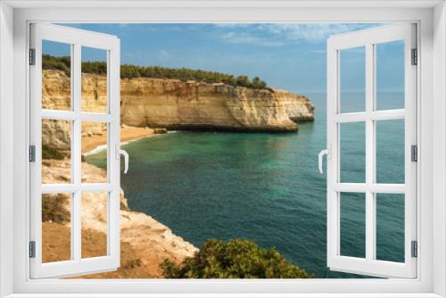 Fototapeta Naklejka Na Ścianę Okno 3D - Cliffs and sand beaches near Benagil