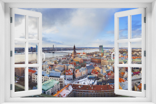 Fototapeta Naklejka Na Ścianę Okno 3D - panorama of the old town of Riga