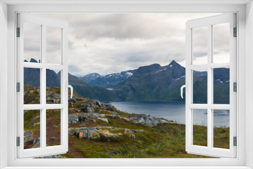 Fototapeta Naklejka Na Ścianę Okno 3D - View from the Segla mountain, Norway