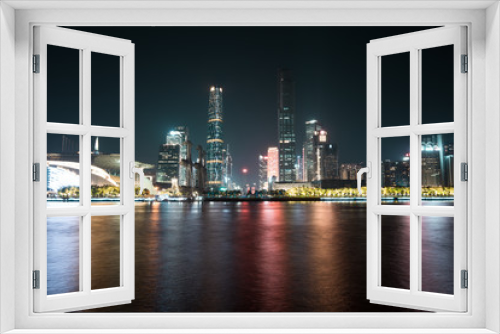 Fototapeta Naklejka Na Ścianę Okno 3D - city night of the guangzhou china