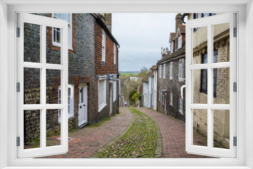 Fototapeta Naklejka Na Ścianę Okno 3D - Walkway in Small Town With Old Buildings - Lewes, East Sussex,  England