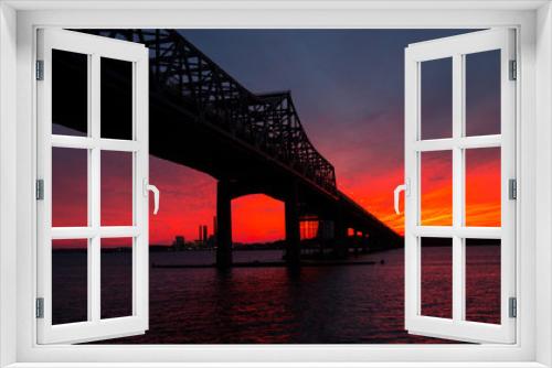 Fototapeta Naklejka Na Ścianę Okno 3D - braga bridge at sunset