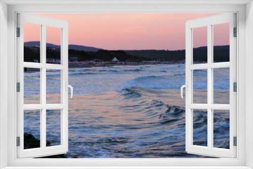 Fototapeta Naklejka Na Ścianę Okno 3D - Rough Sea At Dusk