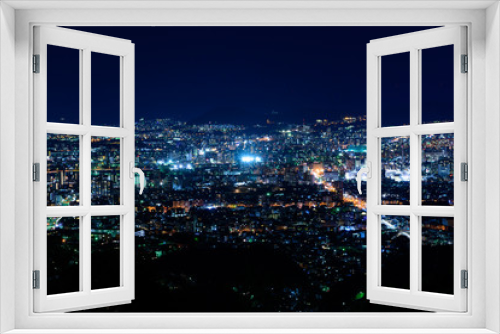 Fototapeta Naklejka Na Ścianę Okno 3D - 広島の夜景　黄金山からの眺め