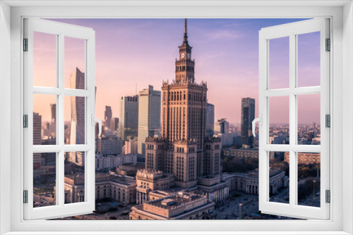 Fototapeta Naklejka Na Ścianę Okno 3D - Warszawa z lotu ptaka