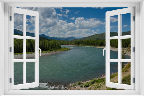 Fototapeta Naklejka Na Ścianę Okno 3D - Summer on the rivers of Mountain Altai