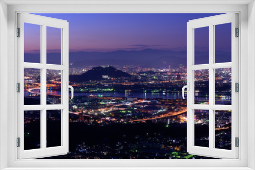 Fototapeta Naklejka Na Ścianę Okno 3D - 広島の夜景　愛宕神社からの風景