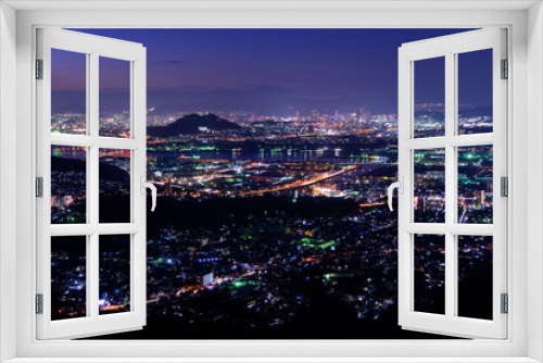 Fototapeta Naklejka Na Ścianę Okno 3D - 広島の夜景　愛宕神社からの風景