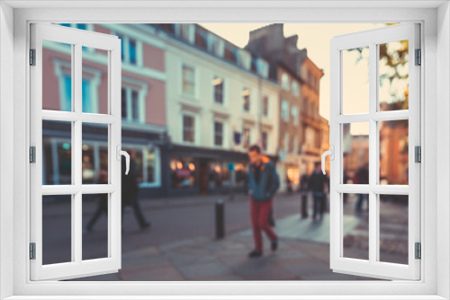 Fototapeta Naklejka Na Ścianę Okno 3D - blurred background of Crowded street in Cambridge, UK
