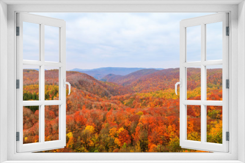 Fototapeta Naklejka Na Ścianę Okno 3D - View mountain of Jogakura Gorge in Autumn season, Aomori, Japan