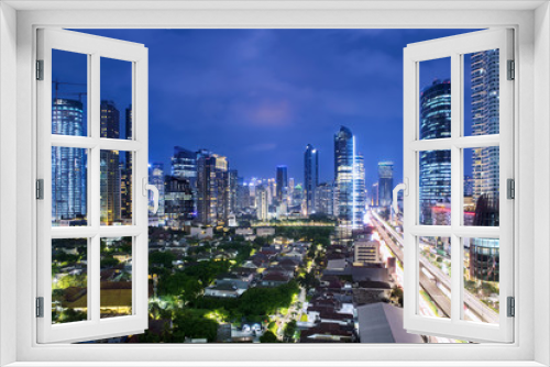 Fototapeta Naklejka Na Ścianę Okno 3D - Beautiful cityscape in Kuningan CBD Jakarta