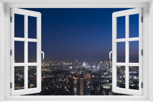 Fototapeta Naklejka Na Ścianę Okno 3D - 東京夜景　池袋から都会の街並