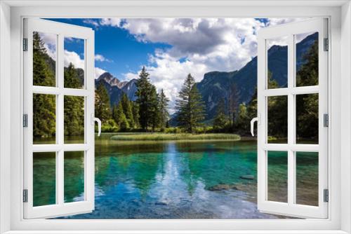 Fototapeta Naklejka Na Ścianę Okno 3D - Lake Dobbiaco in the Dolomites, Italy
