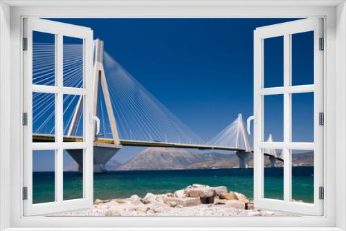 Fototapeta Naklejka Na Ścianę Okno 3D - cable stayed bridge, Greece