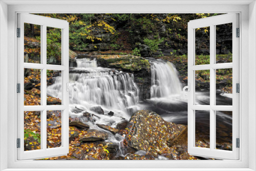 Fototapeta Naklejka Na Ścianę Okno 3D - Cayuga Falls - Ricketts Glen, Pennsylvania