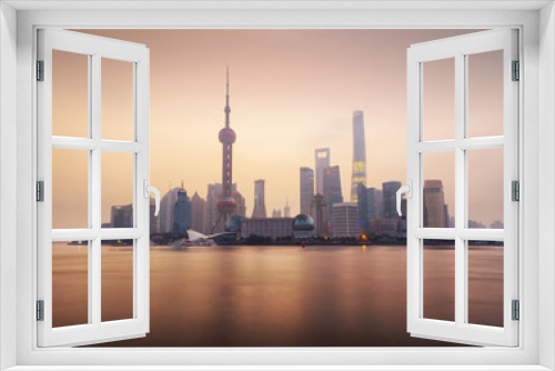 Fototapeta Naklejka Na Ścianę Okno 3D - Shanghai cityscape and skyline at sunrise