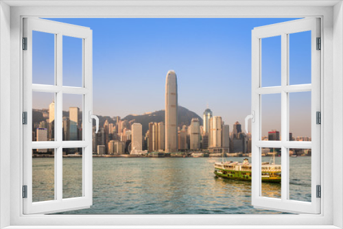 Fototapeta Naklejka Na Ścianę Okno 3D - Central area of Hong Kong looking from the opposite side of Victoria harbor