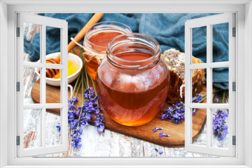 Fototapeta Naklejka Na Ścianę Okno 3D - Honey and lavender