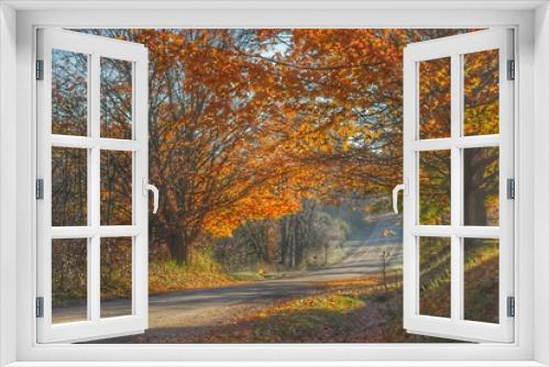 Fototapeta Naklejka Na Ścianę Okno 3D - 5002  - Fall on Oak Road I (5002-CRD-102617-0920A)