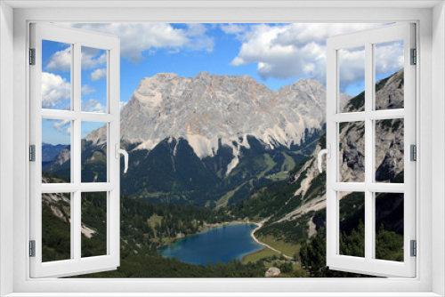 Fototapeta Naklejka Na Ścianę Okno 3D - View on Drachensee lake in mountain