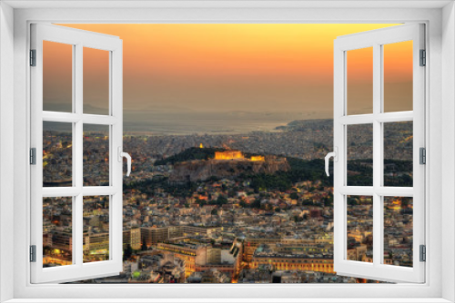 Fototapeta Naklejka Na Ścianę Okno 3D - Acropolis Sunset over Athens, Greece
