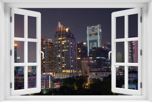 Fototapeta Naklejka Na Ścianę Okno 3D - タイ　バンコク　シーロムからの夜景
