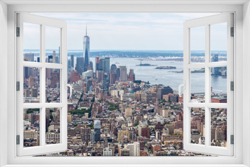 Fototapeta Naklejka Na Ścianę Okno 3D - Loiwer Manhattan Skyline Aerial View, NYC, USA