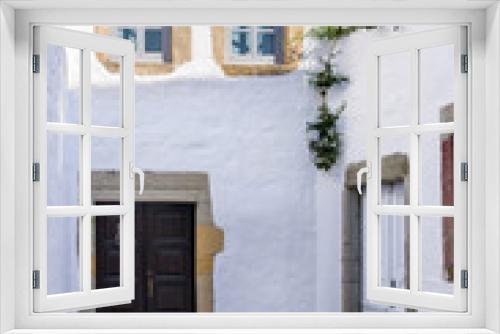 Fototapeta Naklejka Na Ścianę Okno 3D - Traditional  architecture in the chora of Patmos island, Dodecanese, Greece 
